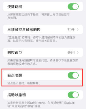 定边苹果授权维修站分享iPhone轻点无法唤醒怎么办 