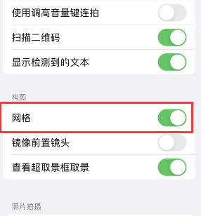 定边苹果手机维修网点分享iPhone如何开启九宫格构图功能